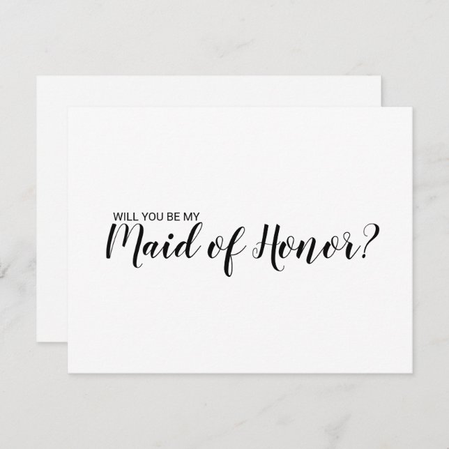 Minimalist Maid of Honour Proposal Card (Front/Back)