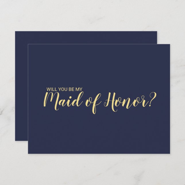 Minimalist Maid of Honour Proposal Card (Front/Back)