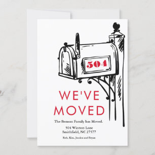 Minimalist Mailbox New Home We've Moved Invitation