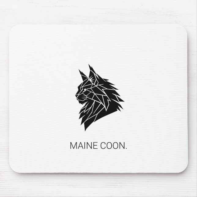 Minimalist Maine Coon Geometric Mouse Pad (Front)
