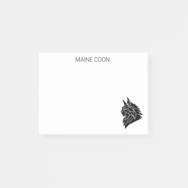 Minimalist Maine Coon Geometric Post-it® Notes (Front)