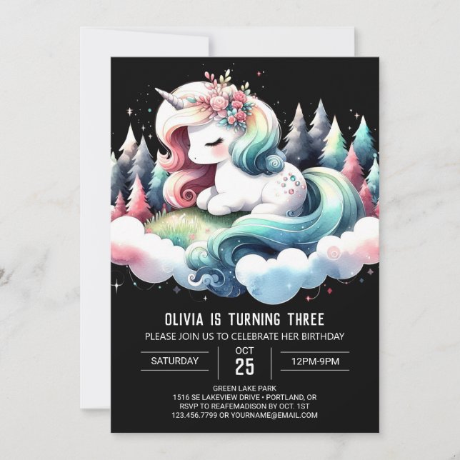 Minimalist Majestic Horse Birthday Invitation (Front)
