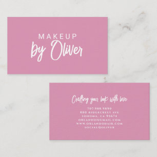 Minimalist Makeup Artist Brush Script Calligraphy Business Card