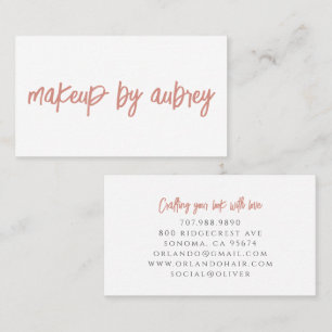 Minimalist Makeup Artist Brush Script Calligraphy Business Card