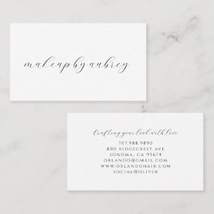 Minimalist Makeup Artist Brush Script Calligraphy Business Card