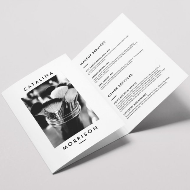 Minimalist Makeup Artist Brushes Salon Brochure (Creator Uploaded)