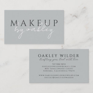 Minimalist Makeup Artist Grey Business Card