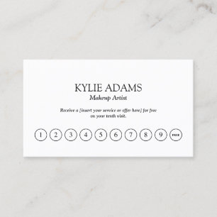 Minimalist Makeup Artist Loyalty Punch Card