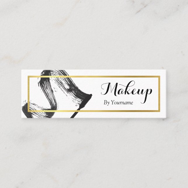 Minimalist Makeup Artist Mini Business Card (Front)