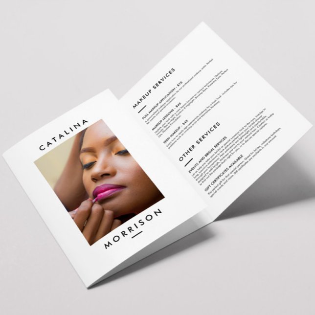 Minimalist Makeup Artist Pink Lips Salon Brochure (Creator Uploaded)