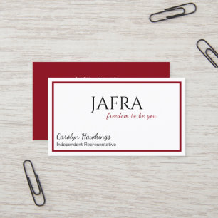Minimalist Makeup Independant Rep Jafra Business Card