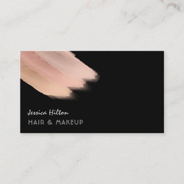Minimalist makeup palette brush strokes business card (Front)
