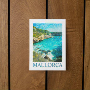 Minimalist Mallorca Spain Mediterranean Oil Paint Postcard