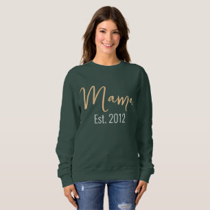 Minimalist MAMA Est Year Mother Keepsake Sweatshirt