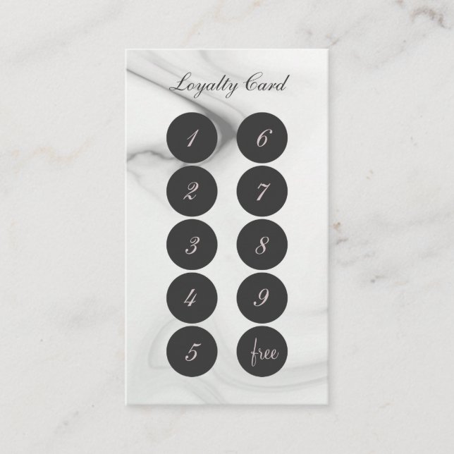 Minimalist Marble Loyalty Card (Front)