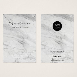 Minimalist Marble Necklace Display Business Card