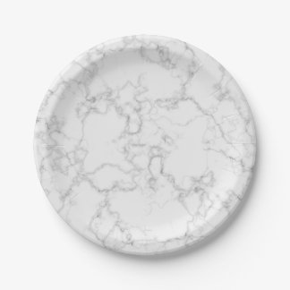 Minimalist marble paper plate black & white