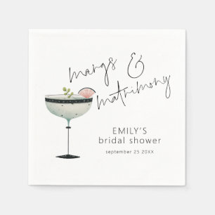 Minimalist Margs and Matrimony Bridal Shower Napkin
