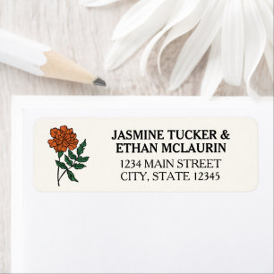 Minimalist Marigold Address Label