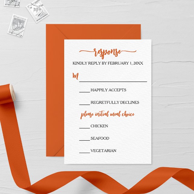 Minimalist Marigold Wedding RSVP Card (Creator Uploaded)