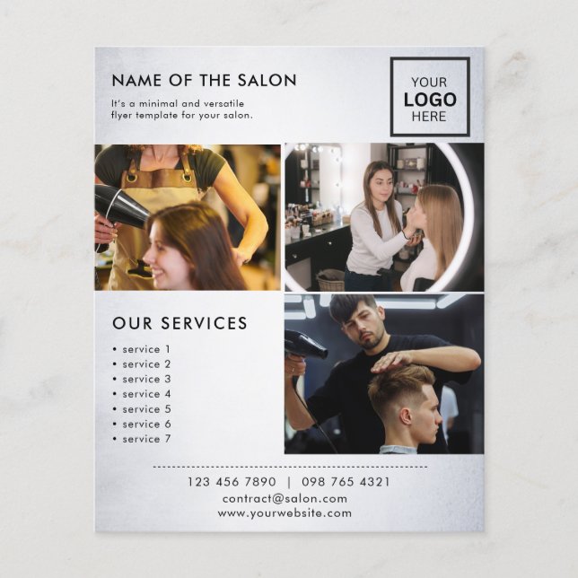 Minimalist Marketing Flyer for Salon (Front)