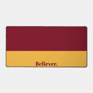 Minimalist Maroon and Gold Two-Tone Desk Mat