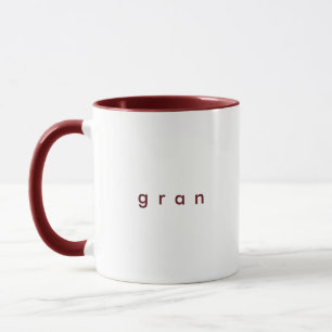 Minimalist Maroon Custom Text GRAN White Mug
