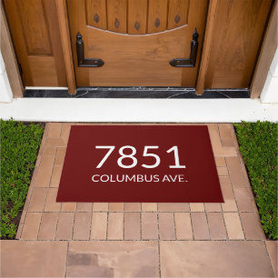 Minimalist maroon wine and white elegant doormat