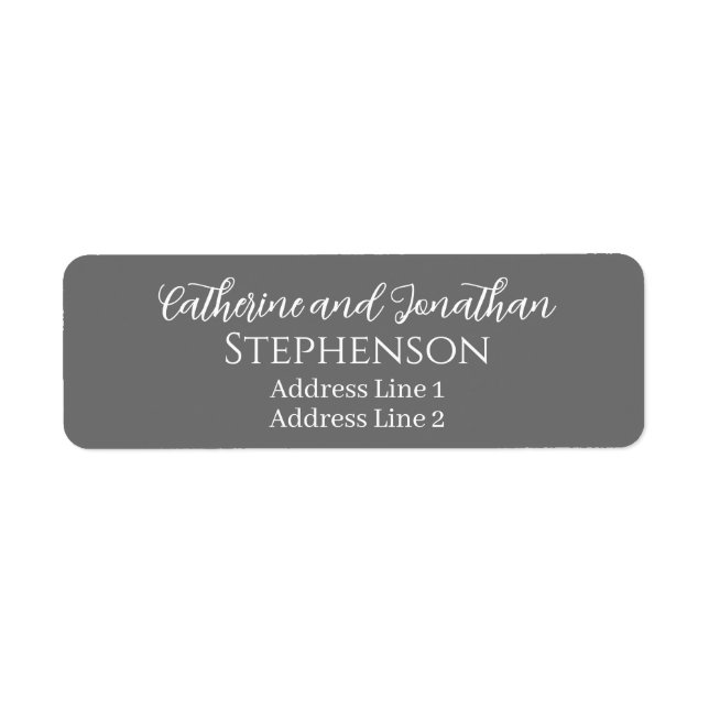 Minimalist Married Couple Return Address Labels (Front)