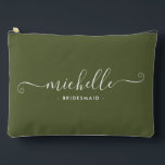 Minimalist Martini Olive Personalised Bridesmaid Accessory Pouch<br><div class="desc">Introducing our Chic Minimalist Martini Olive Personalised Bridesmaid Accessory Pouch, a stylish and versatile gift designed to celebrate your bridesmaids in elegance. This accessory pouch is the epitome of modern chic, perfect for any occasion from bridesmaid proposals to bridal showers. Crafted with a minimalist design, this pouch features an Martini...</div>