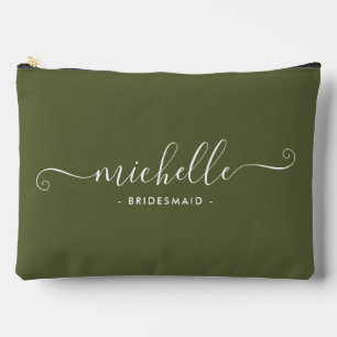 Minimalist Martini Olive Personalised Bridesmaid Accessory Pouch
