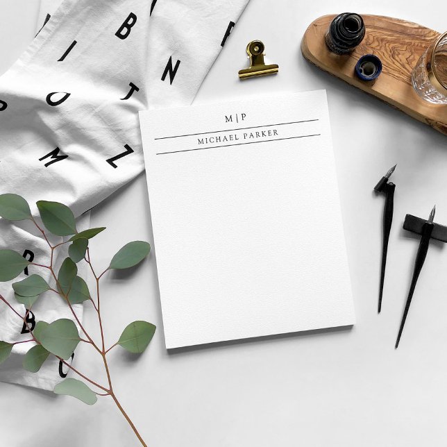 Minimalist Masculine | Initials and Name Notepad (Creator Uploaded)