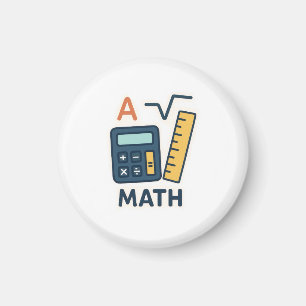 Minimalist Math Subject – Calculator, Ruler Magnet