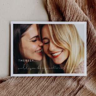 Minimalist Matron of honour proposal card