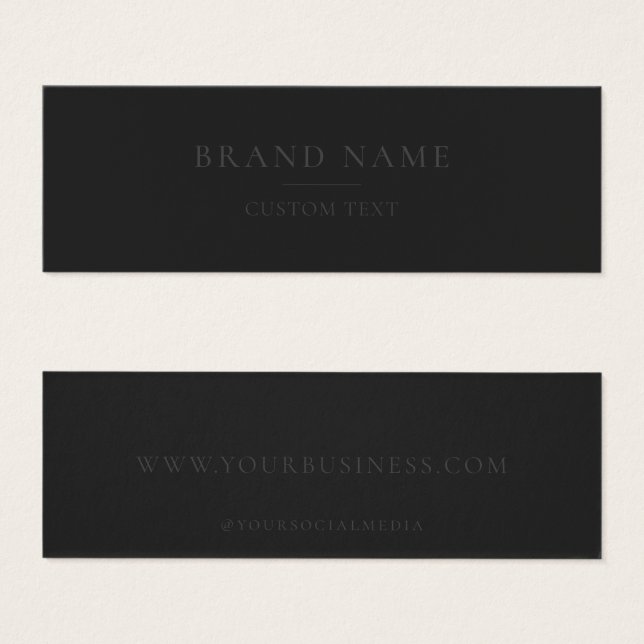 Minimalist Matte Black Custom Business Label (Front & Back)