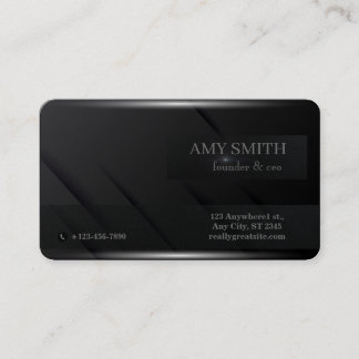 Minimalist matte black, smoothness and restraint business card