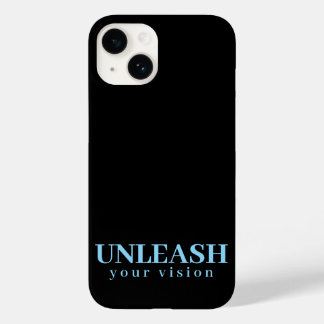Minimalist Matte Black Unleash Your Vision Quote P Case-Mate iPhone 14 Case