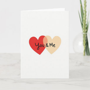 Minimalist Matte You And Me Hearts Card