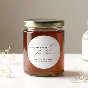 Minimalist Meant To Bee Wedding Sticker and Label