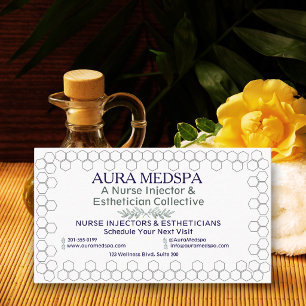 Minimalist Med Spa Photo QR Code Aesthetician Bran Business Card