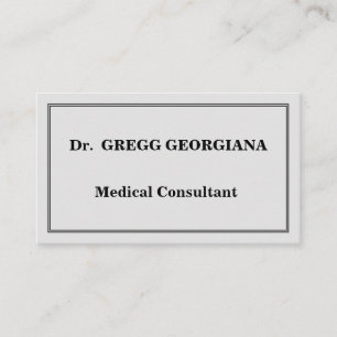 Minimalist Medical Consultant Business Card