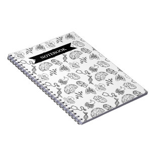 Minimalist Medical Doodles Pattern Spiral Notebook
