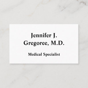 Minimalist Medical Specialist Business Card