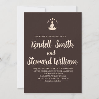Minimalist Meditative Brown Tone Design  Invitation