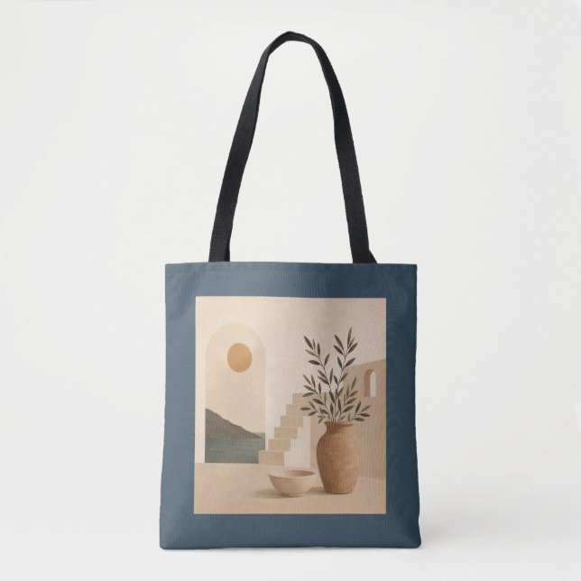 Minimalist Mediterranean Tote Bag (Front)