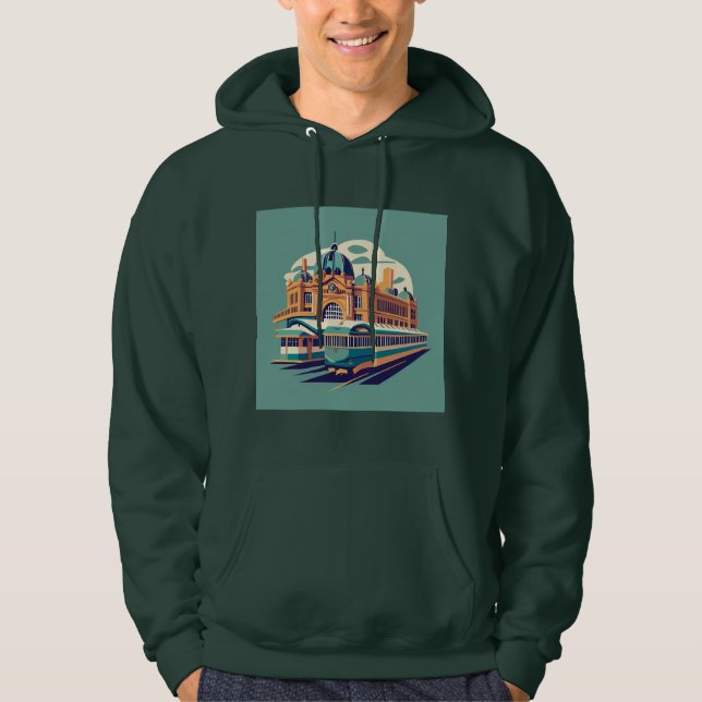 Minimalist Melbourne Australia painting souvenir Hoodie (Front)