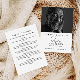 Minimalist Memorial, Celebration of Life & Funeral Programme