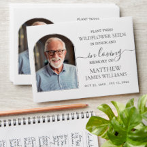 Minimalist Memorial Funeral Arch Photo Seed Packet