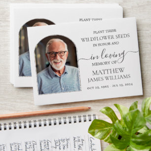 Minimalist Memorial Funeral Arch Photo Seed Packet Envelope