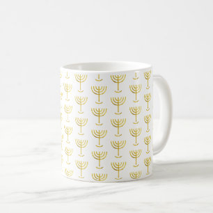 Minimalist Menorah Gold Faux Foil Coffee Mug
